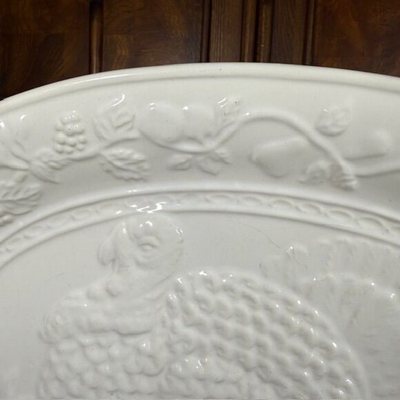 Vintage Gibson Housewares 18 3/8" Ivory Premium Ceramic Oval Turkey Platter - Picture 7 of 12